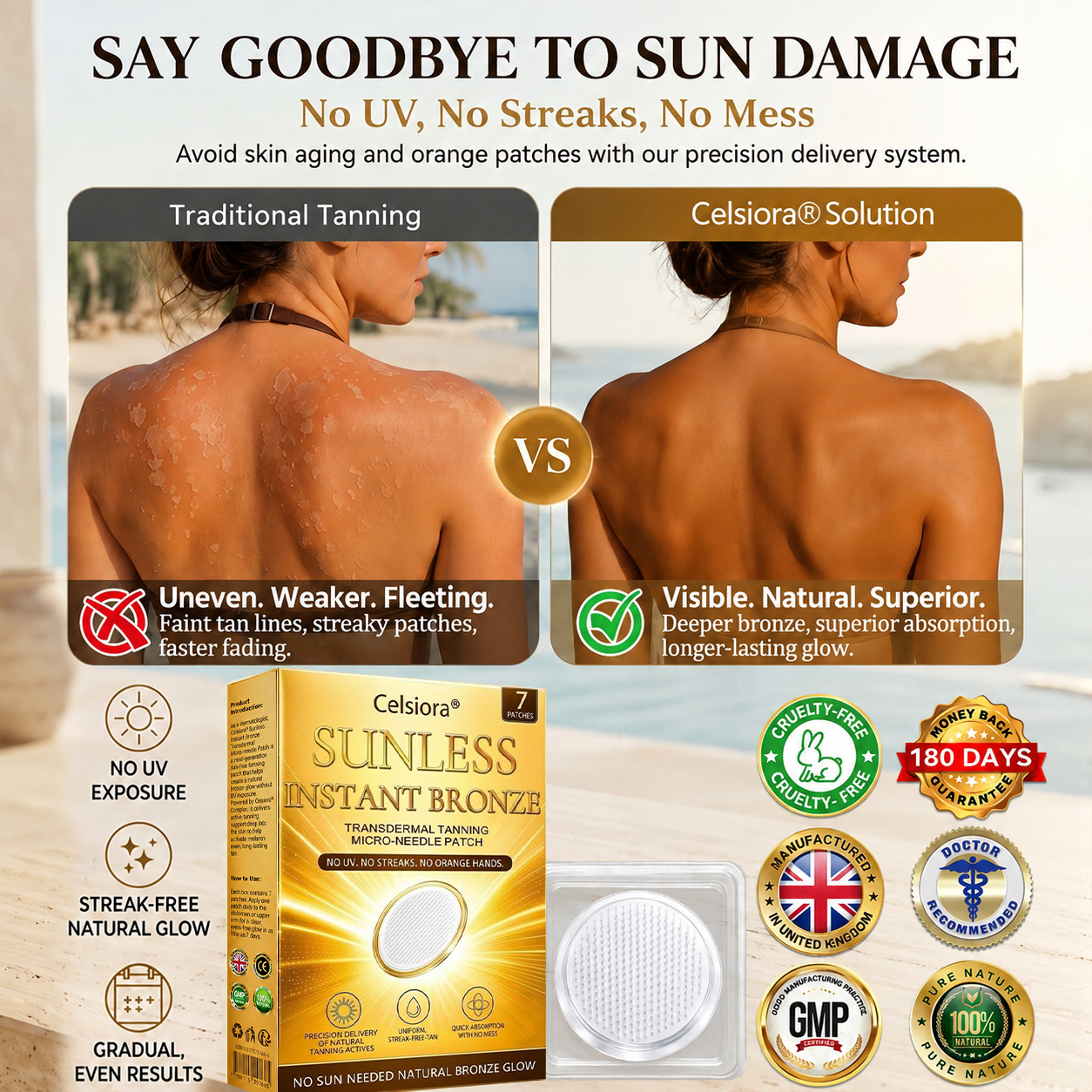 𝑶𝒇𝒇𝒊𝒄𝒊𝒂𝒍 𝑺𝒕𝒐𝒓𝒆 | ☀️ Celsiora® 𝐒𝐮𝐧𝐥𝐞𝐬𝐬 𝐈𝐧𝐬𝐭𝐚𝐧𝐭 𝐁𝐫𝐨𝐧𝐳𝐞 𝐓𝐚𝐧𝐧𝐢𝐧𝐠 𝐌𝐢𝐜𝐫𝐨𝐧𝐞𝐞𝐝𝐥𝐞 𝐏𝐚𝐭𝐜𝐡 🇬🇧 (𝐉𝐮𝐬𝐭 𝐨𝐧𝐜𝐞 𝐚 𝐝𝐚𝐲) 𝐕𝐢𝐬𝐢𝐛𝐥𝐞 𝐁𝐫𝐨𝐧𝐳𝐞 𝐆𝐥𝐨𝐰 𝐢𝐧 𝟕 𝐃𝐚𝐲𝐬 ✅ 𝐍𝐨 𝐔𝐕, 𝐍𝐨 𝐎𝐫𝐚𝐧𝐠𝐞, 𝐍𝐨 𝐒𝐭𝐫𝐞𝐚𝐤𝐬, 𝐍𝐨 𝐃𝐇𝐀, 𝐍𝐨 𝐌𝐞𝐬𝐬.